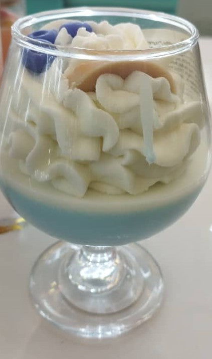 Blueberry Brulee Wine Glass Candle