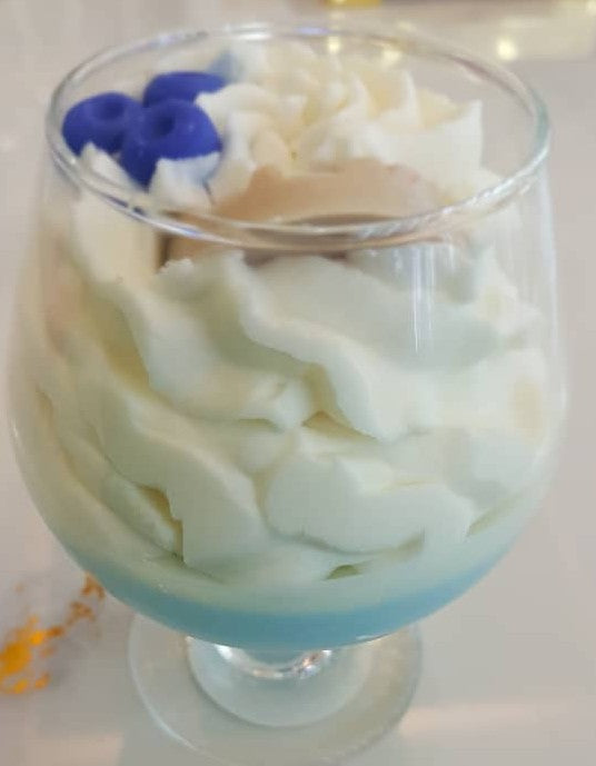 Blueberry Brulee Wine Glass Candle