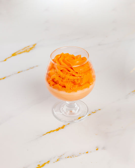 Mango Sorbet Wine Glass Candle