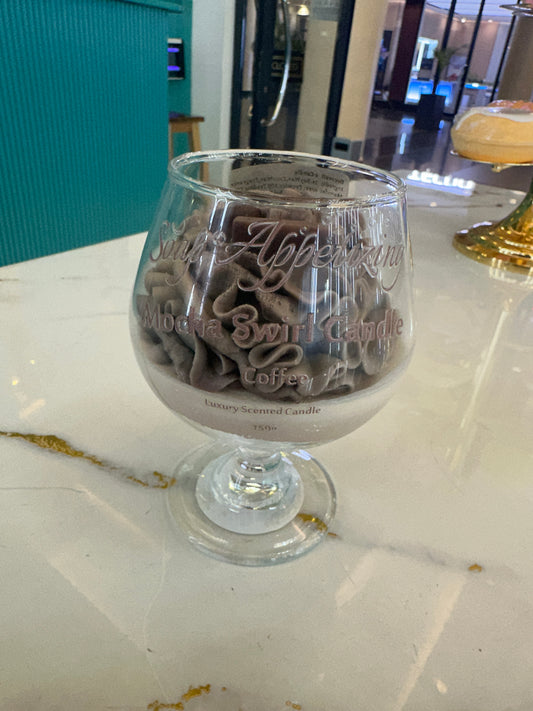 Mocha Wine Glass Candle
