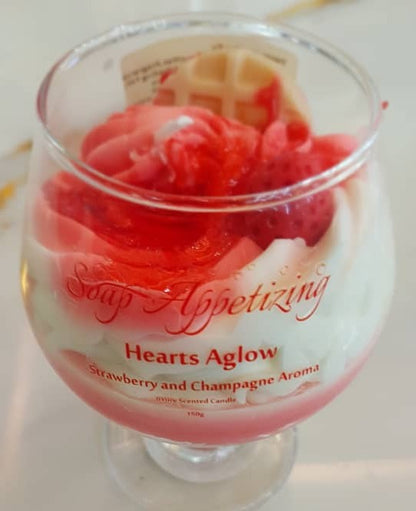 Strawberry Wine Glass Candle